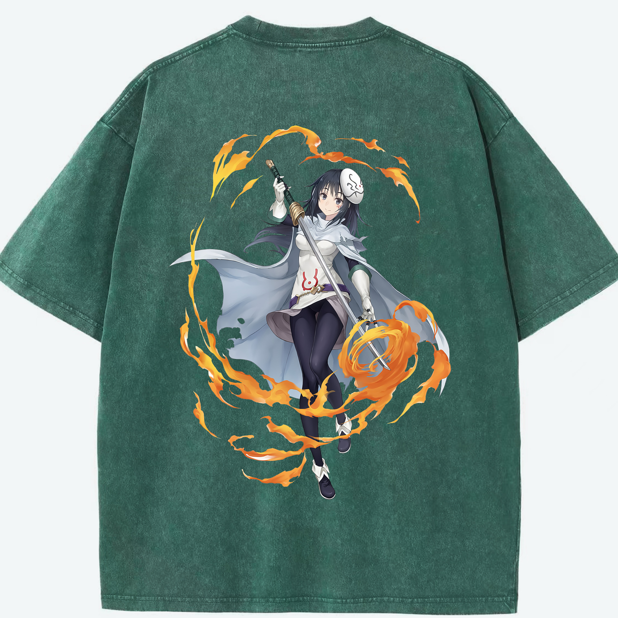 （画像用） 転スラ Regarding Reincarnated to Slime 綿100% ヴィンテージ風 半袖Tシャツ（背面プリント）
